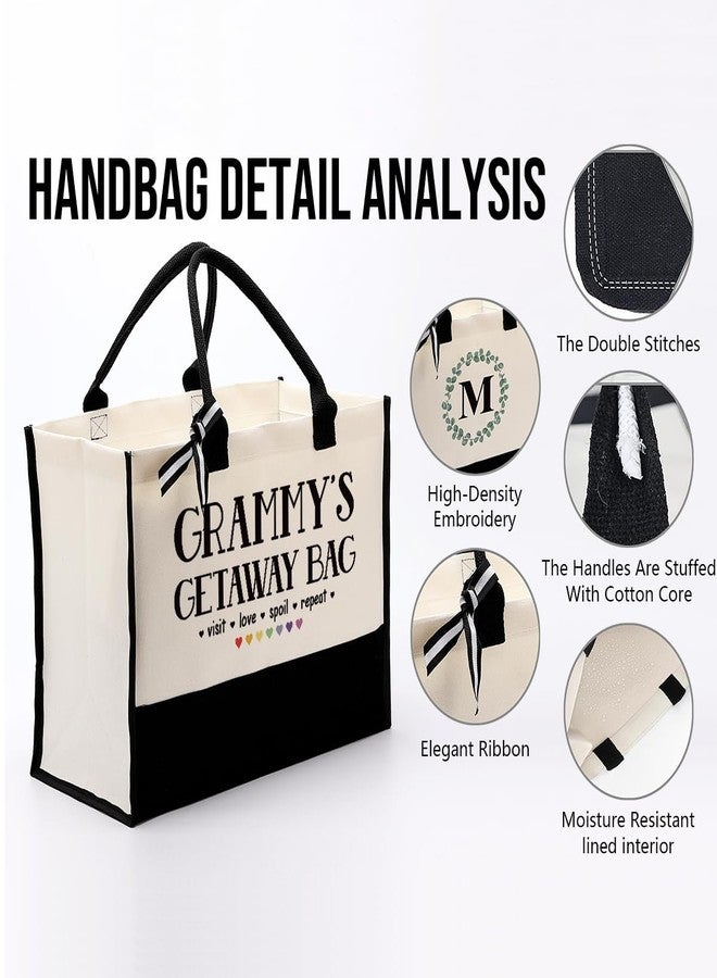 EDCTO Cotton Canvas Tote Bag for Grammy's Getaway - Shoulder Beach & Reusable Shopping Bag - Women's Gift for Grandma - Image 4
